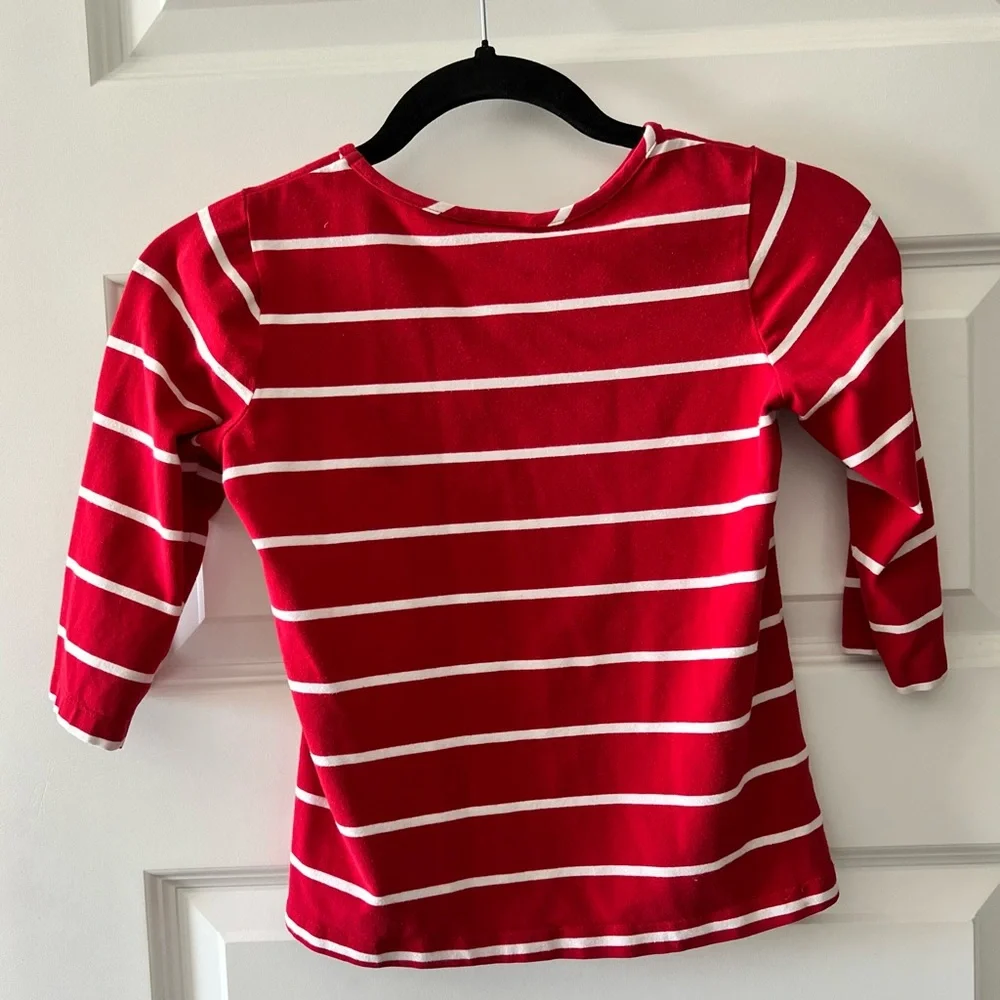 Hanna Andersson red and white striped shirt and black tulle skirt Size 8 - Picture 4 of 13